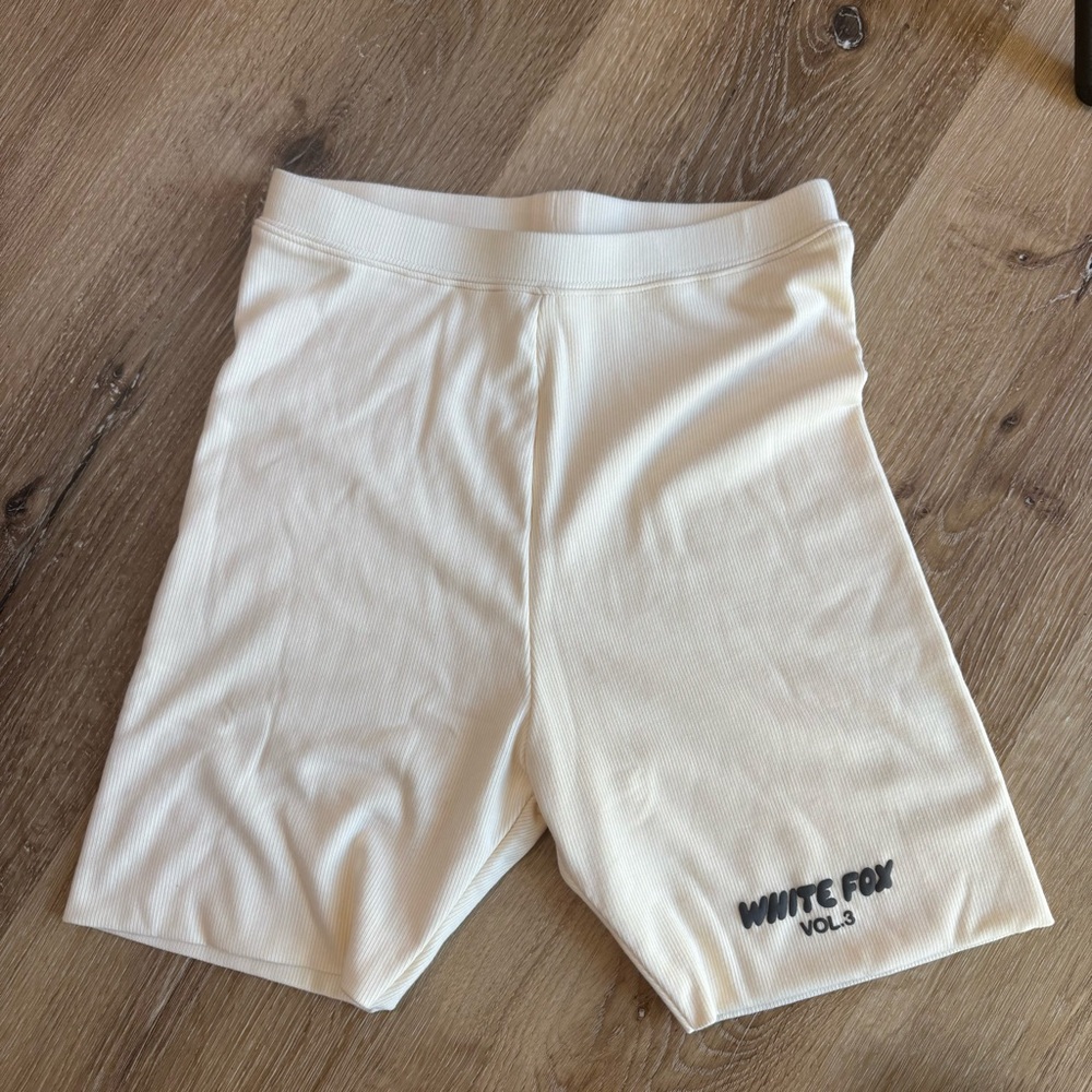 White Fox Vol.3 Cream Biker Shorts